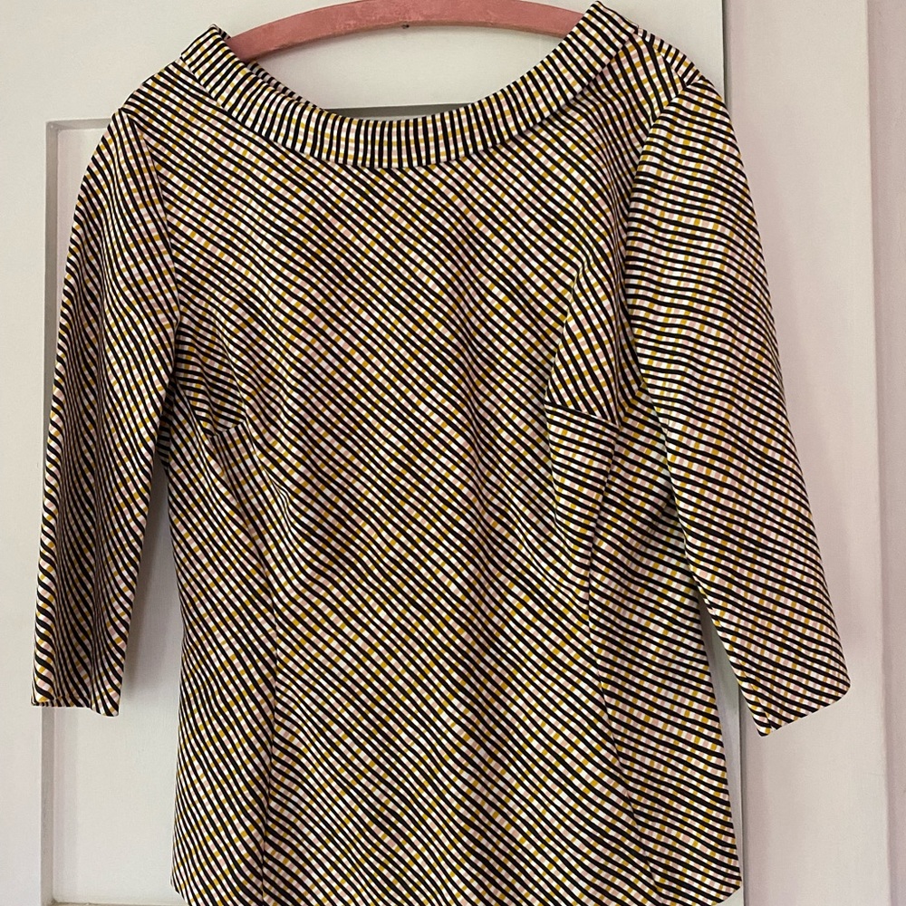 Boden Mia Structured 3/4 Sleeve Top Size 10